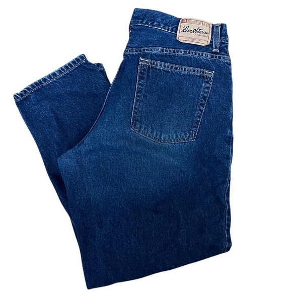 VTG Levi Strauss Relaxed Fit Jeans Dark Wash Denim Everyday Casual Size 18 Short - Picture 1 of 6